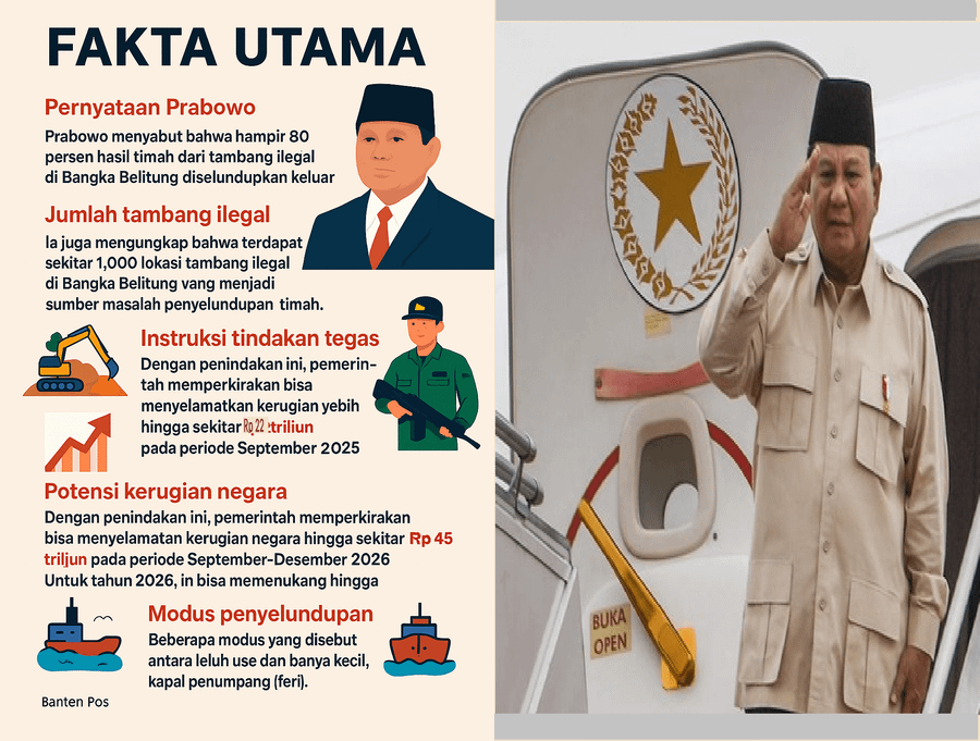 Operasi Besar-Besaran: Prabowo Perintahkan Hentikan Mafia Timah di Babel