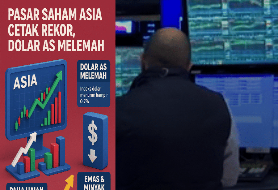 Pasar Saham Asia Cetak Rekor, Dolar AS Tertekan