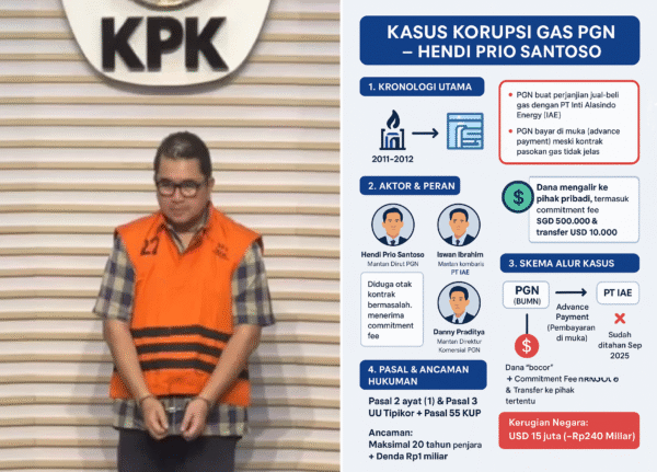 KPK Tahan Mantan Dirut PGN Hendi Prio Santoso, Diduga Rugikan Negara Rp240 Miliar