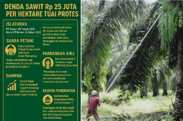 Denda Sawit Rp 25 Juta per Hektare Tuai Protes: Petani Kecil Teriak Berat, Akademisi Minta Revisi
