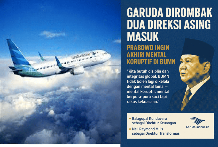 Garuda Dirombak: Dua Direksi Asing Masuk, Prabowo Ingin Akhiri Mental Koruptif di BUMN