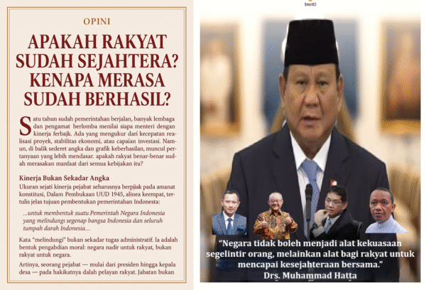 Apakah Rakyat Sudah Sejahtera? This Country Belongs to the People; The Government Exists to Serve.
