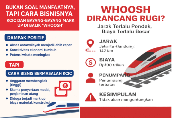 Bukan Soal Manfaatnya, Tapi Cara dan Prosesnya: KCIC dan Bayang-Bayang Mark Up di Balik “Whoosh”