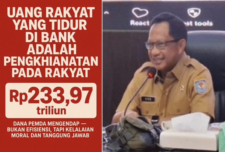 Dana Pemda Mengendap Rp233 Triliun: Ketika Uang Rakyat Jadi Komoditas Kekuasaan