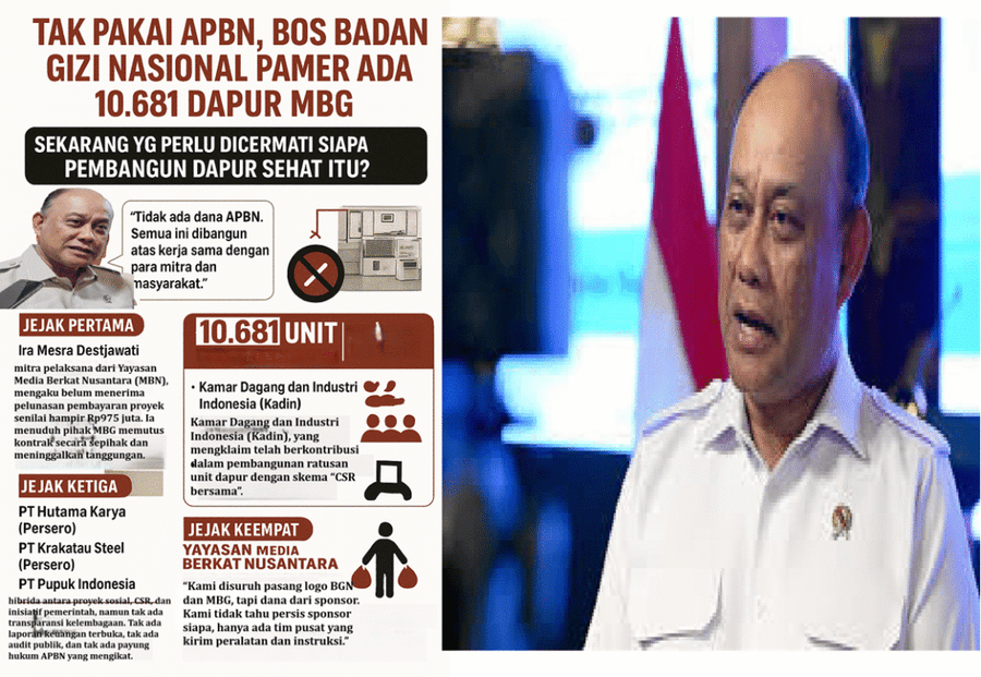 Jejak Misterius 10.681 Dapur MBG: Antara Swadaya, Mitra Bayangan dan Konflik Kepentingan Ala Mafia Proyek