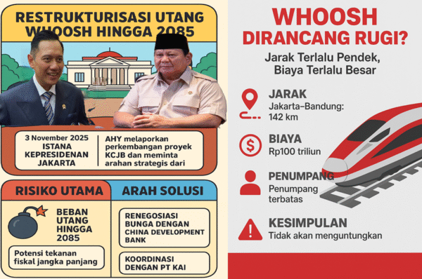 Restrukturisasi Tak Ubah Nasib Whoosh: Income Minus