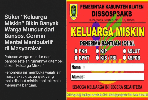 Stiker “Keluarga Miskin” Bikin Banyak Warga Mundur dari Bansos