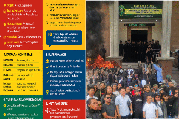 Relawan Keadilan Gempur PN Kendari: Tuntut MA Copot Ketua Pengadilan Negeri dan Pengadilan Tinggi