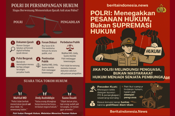 Polri Bukan Hakim Keaslian Ijazah: Penetapan Tersangka Roy, Rismon, dan Tifa Langgar Kaidah Hukum