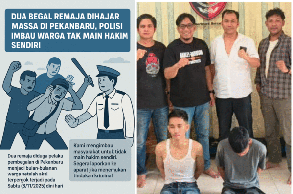 Dua Begal Remaja Dihajar Massa di Pekanbaru, Polisi Imbau Warga Tak Main Hakim Sendiri