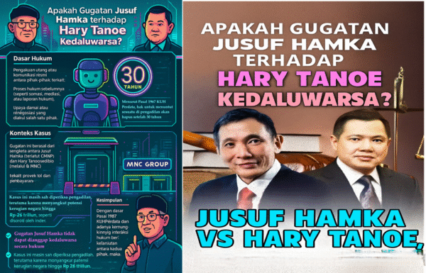Pendapat AI: Gugatan Jusuf Hamka terhadap Hary Tanoe Tidak Bisa Disebut Kadaluarsa