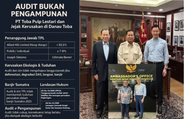 Audit Bukan Pengampunan: PT Toba Pulp Lestari dan Jejak Kerusakan di Danau Toba