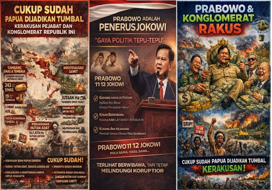 Cukup Emas Papua Sudah Dijadikan Tumbal Kerakusan Pejabat dan Konglomerat Sawit Bukan Masa Depan, Tapi Warisan Bencana