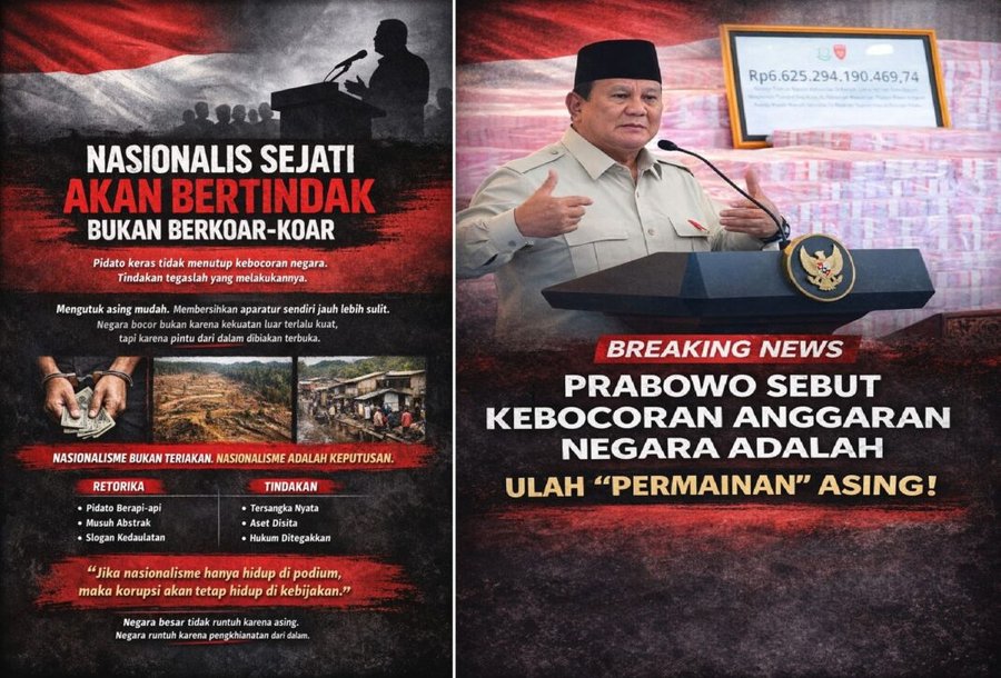 Bukan Pemain Asing, Perusak Negara adalah Pemimpin Mental Korup Berlaga Nabi Tidak Berjiwa Nasionalis