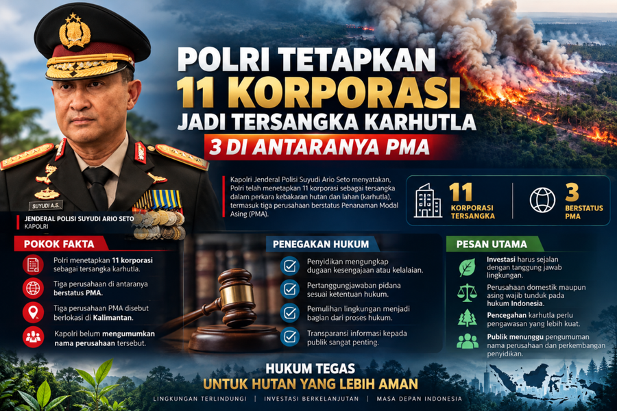 11 Korporasi Tersangka Karhutla, Tiga Berstatus PMA: Publik Menunggu Nama dan Pertanggungjawaban